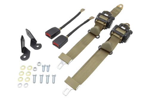 Seatbelt Seat Belt 3 Point Retractor Type 1 1968-1979 Tan Pair