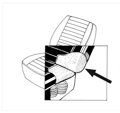 Foam Seat Padding Front Seat Backrest Kombi 1968-1976 Each