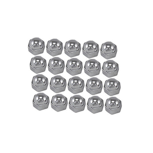 Wheel Bolt Caps 19mm Chrome Plastic Set of 20