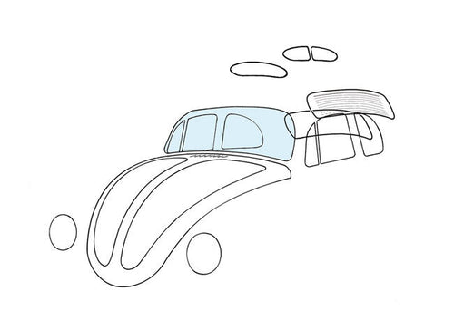 Window Glass Windscreen Beetle -1957