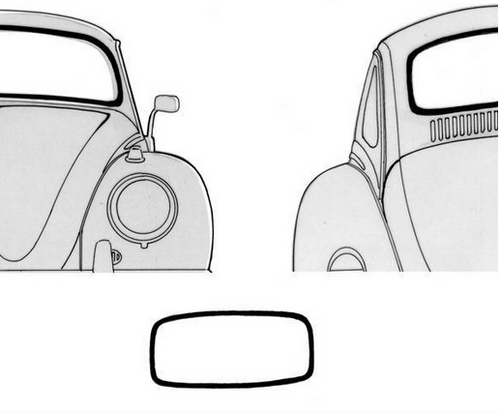 Seal Front Window Type 1 Beetle 1952-57 Rear 1972-78 1303 Trim Type
