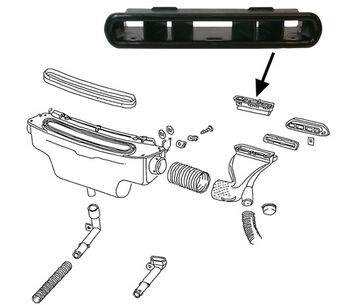 Dash Vent Plastic Insert Left or Right Beetle Each