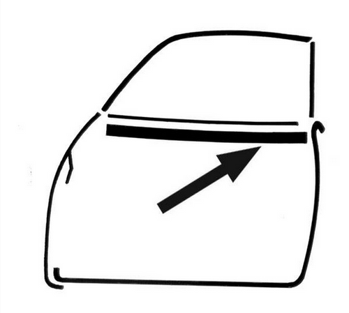 Outside Window Scraper On Top Of Door Karmann Ghia 1956-1971 Each