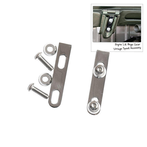 Engine Lid Hinge Mounting Plates Vintage Speed Pair
