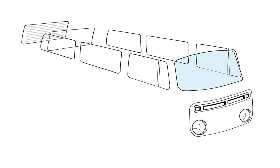 Windscreen Windshield Clear Type 2 Kombi 1968-1979