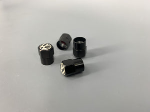 Valve Cap Valve Stem Cap With Logo Set of Four Black