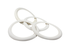 White Wall Ring 15" Set of 4