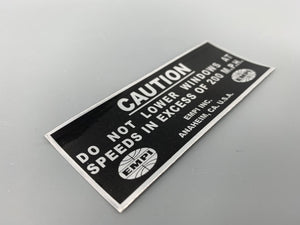 Sticker EMPI CAUTION 200 MPH