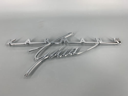 Badge Emblem Karmann Ghia Script for Engine Lid 240mm 1963-1974