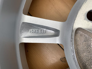 Wheel 8 Spoke GT8 5.5"X15" 4X130 Silver with Polished Lip