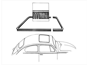 Steel Sunroof Felt Front and Rear STD Beetle 1964-1977 SB 1971-1972 German